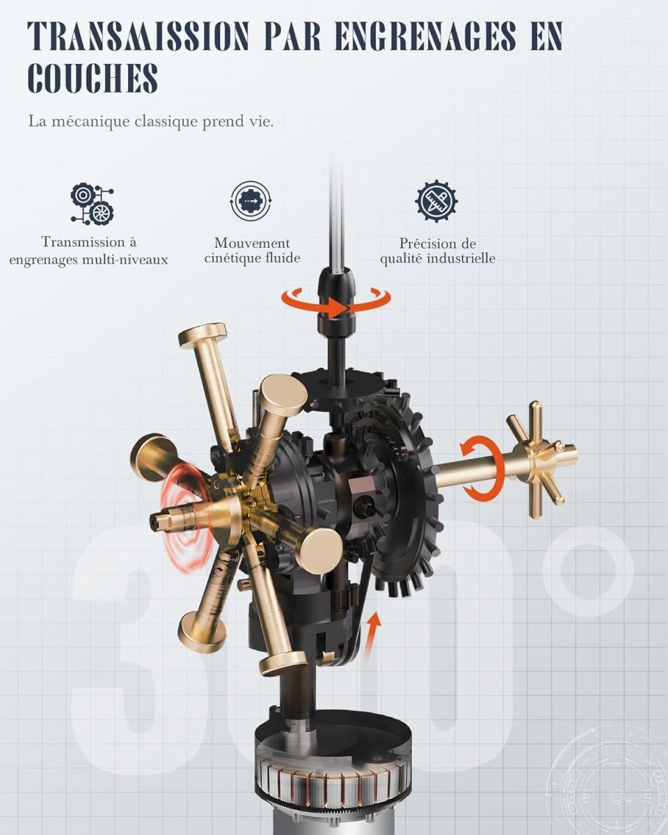 3D Mechanical Helicopter Model Kit LED Motion STEM Engineering Puzzle - Kwikley