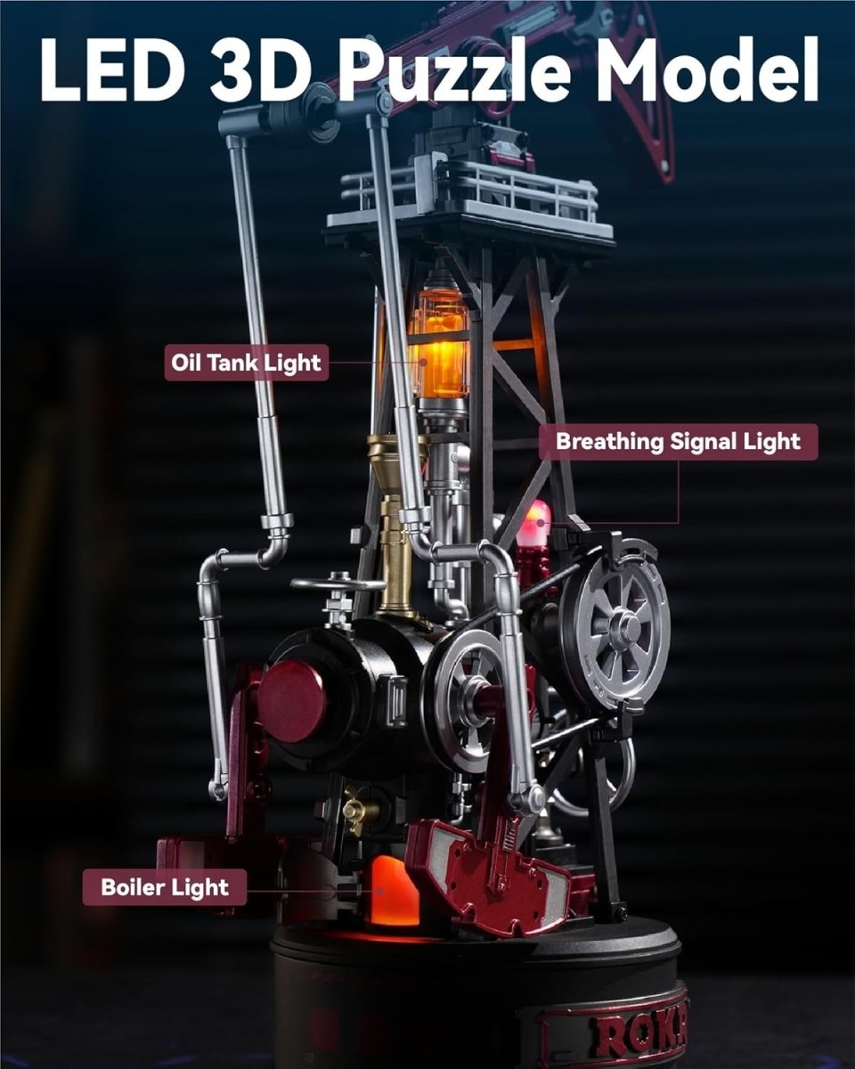 3D Mechanical Oil Pump Jack Model Kit USB Powered Industrial Display - Kwikley