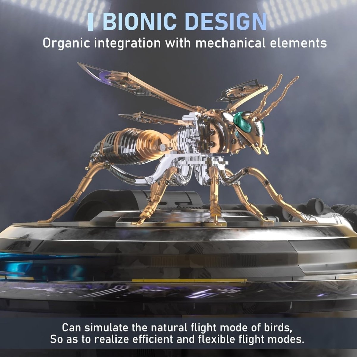 3D Metal Bumblebee Puzzle Kit 314PCS Rose Gold DIY Insect Model - Kwikley