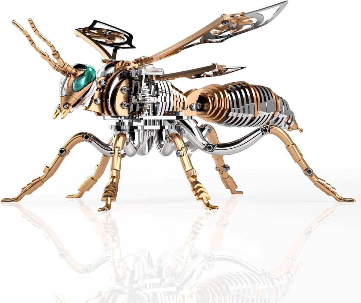 3D Metal Bumblebee Puzzle Kit 314PCS Rose Gold DIY Insect Model - Kwikley