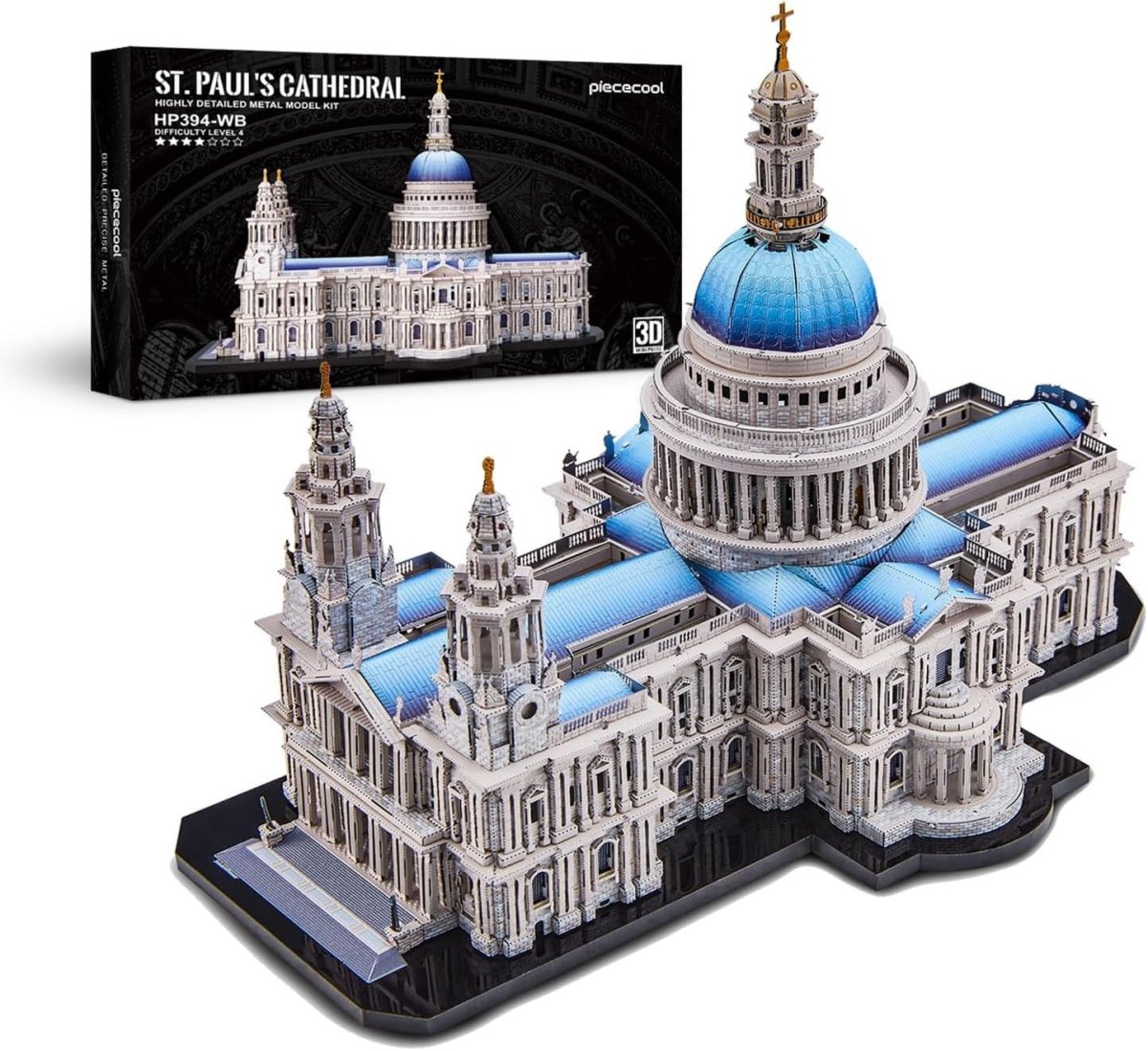 3D Metal Cathedral Puzzle Architecture Model Kit 639PCS DIY Display - Kwikley