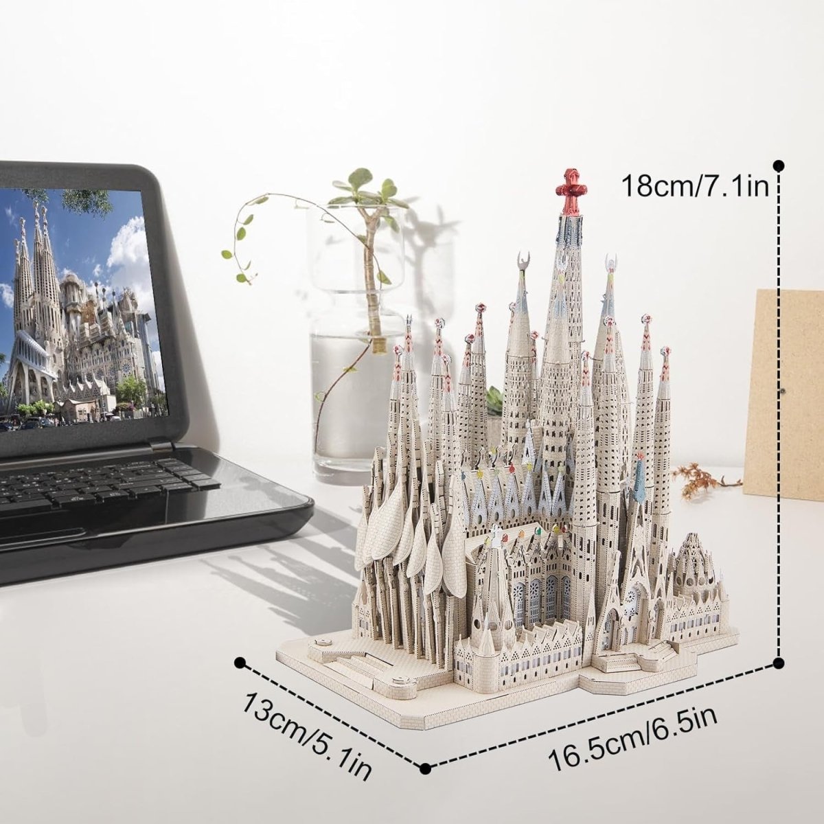 3D Metal Cathedral Puzzle DIY Architecture Model Kit 450PCS Display - Kwikley