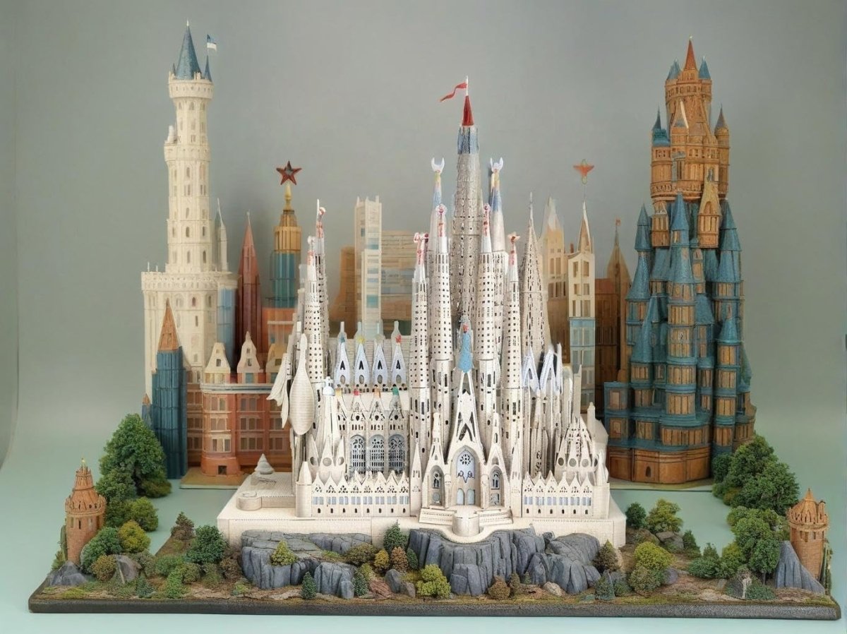 3D Metal Cathedral Puzzle DIY Architecture Model Kit 450PCS Display - Kwikley