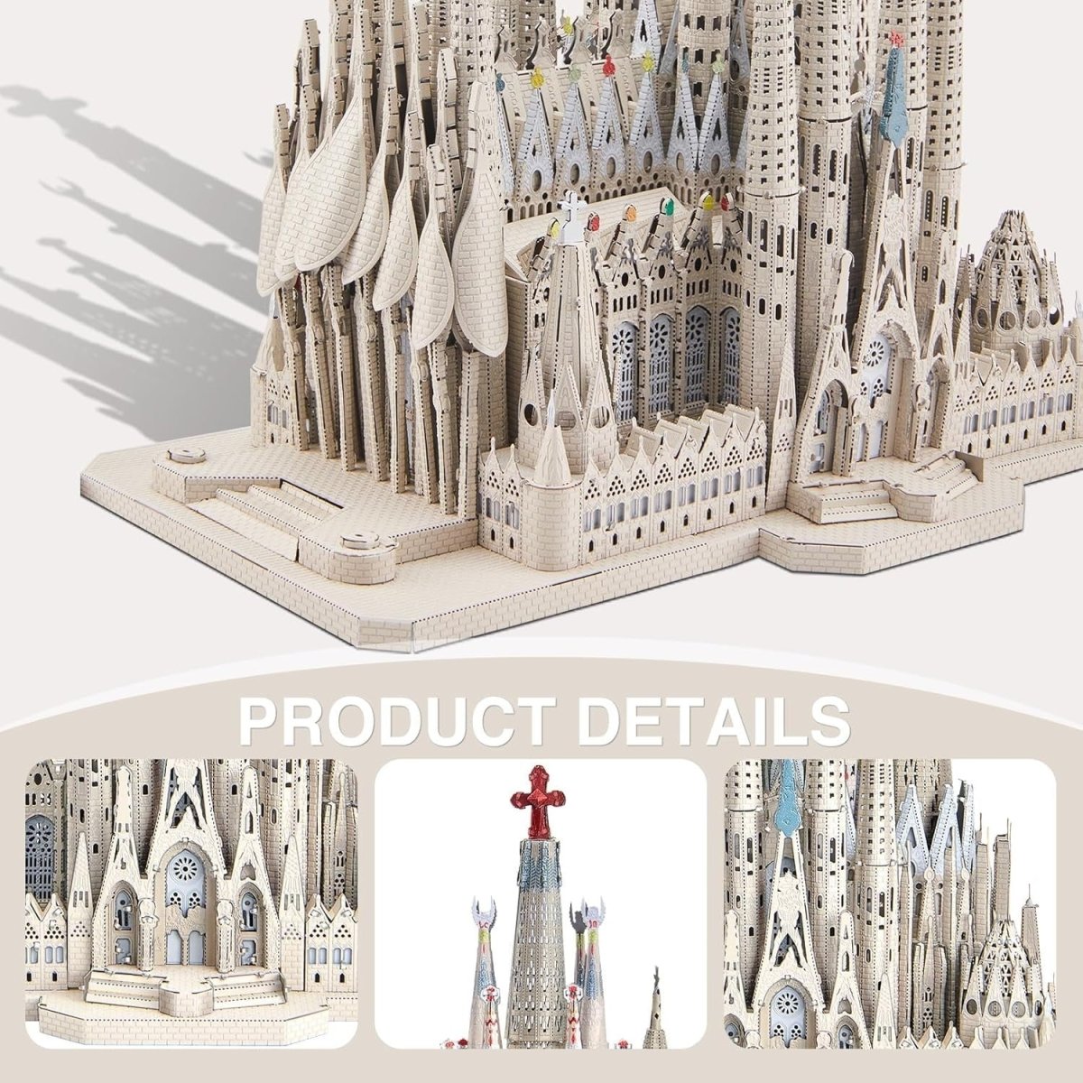 3D Metal Cathedral Puzzle DIY Architecture Model Kit 450PCS Display - Kwikley