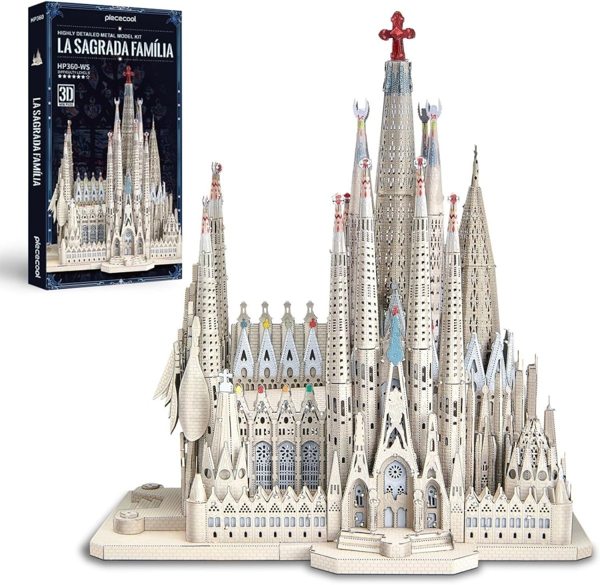 3D Metal Cathedral Puzzle DIY Architecture Model Kit 450PCS Display - Kwikley