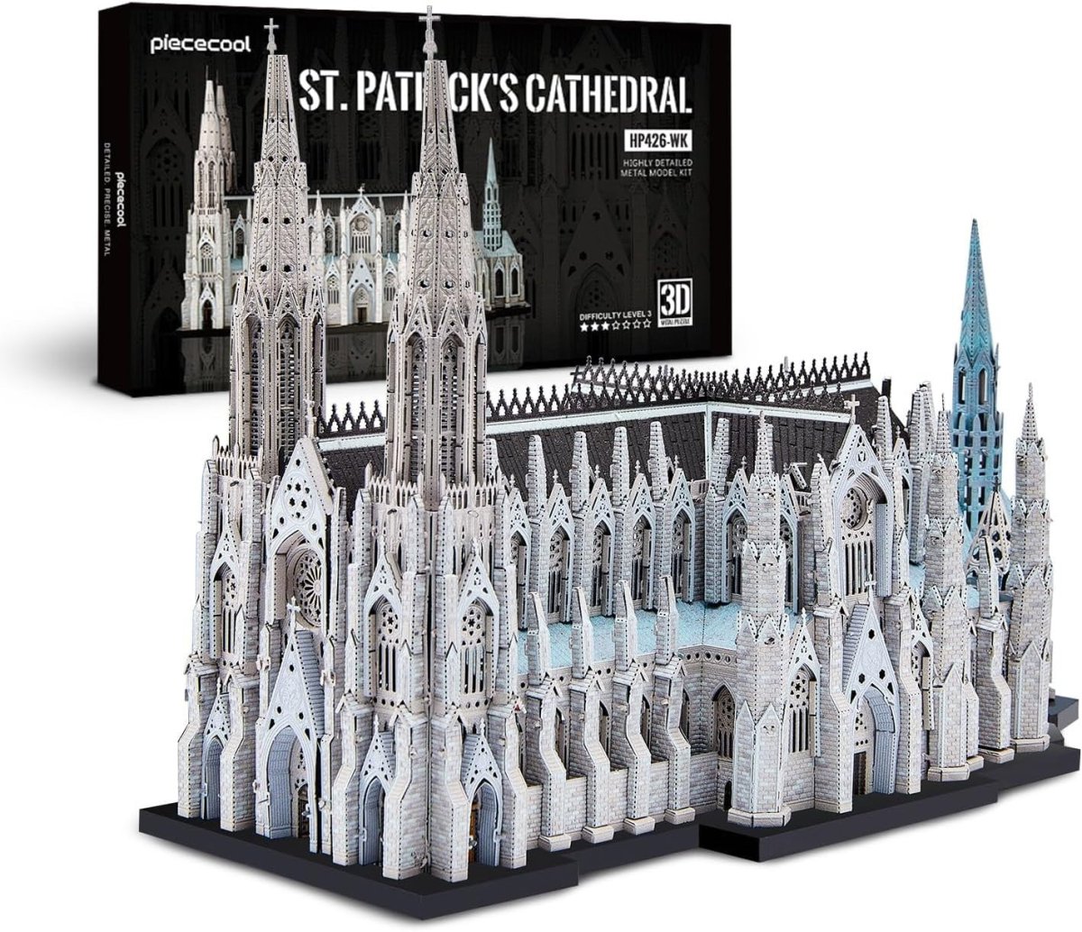 3D Metal Cathedral Puzzle Kit 418PCS Stainless Steel Model Adult DIY - Kwikley