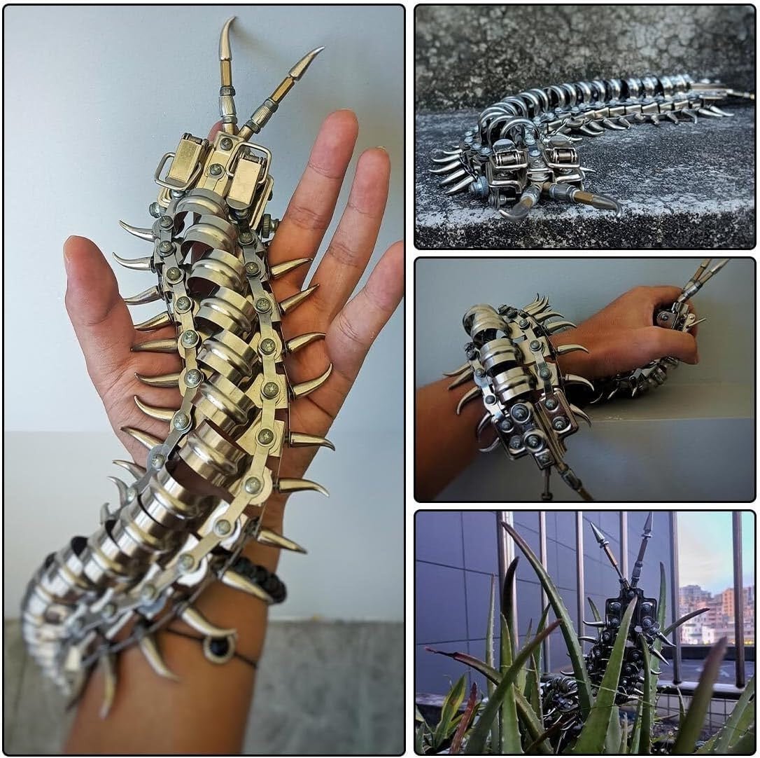 3D Metal Centipede Puzzle Kit 480PCS Articulated DIY Model Decor - Kwikley