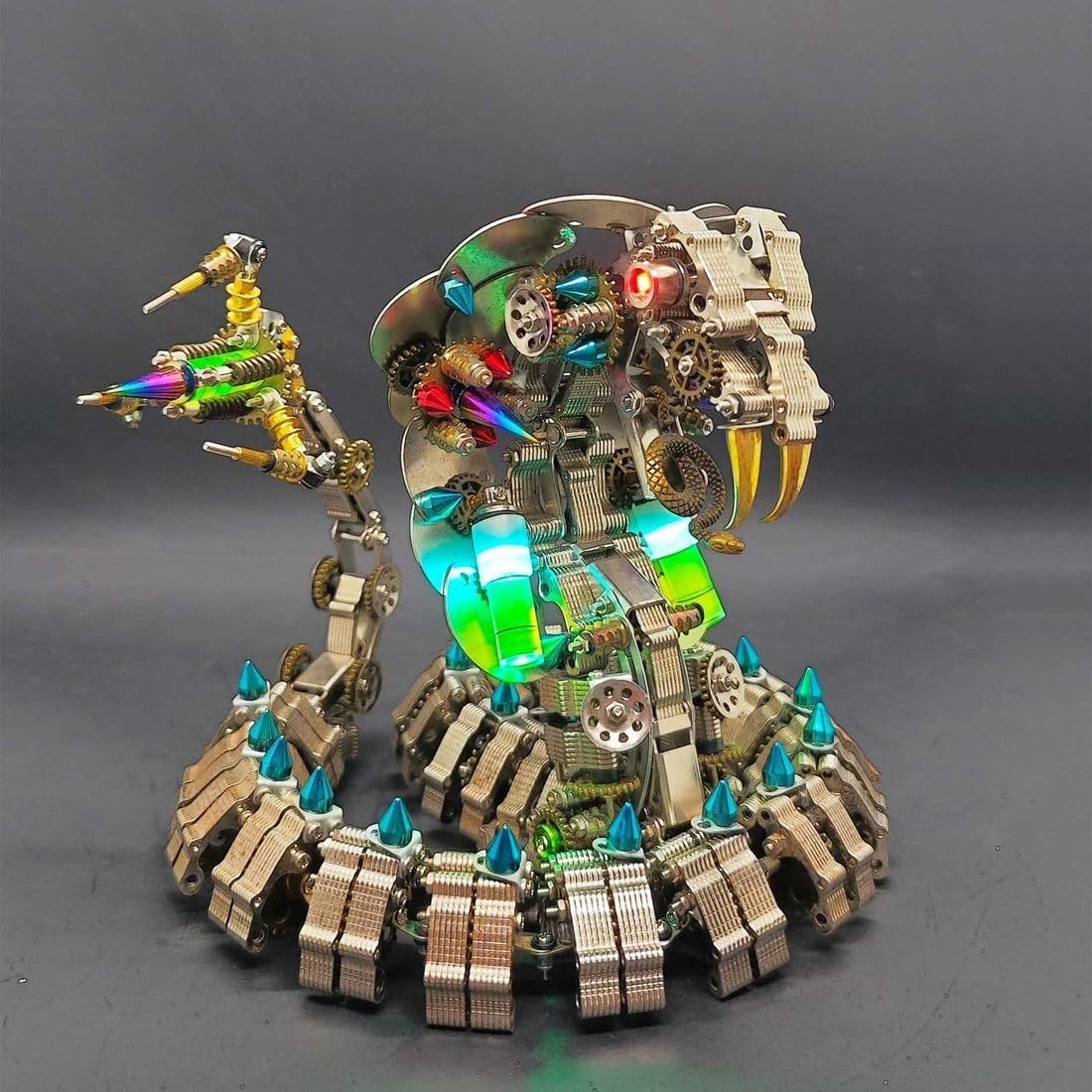 3D Metal Cobra Puzzle Kit 1000PCS Articulated Steampunk Snake Model - Kwikley