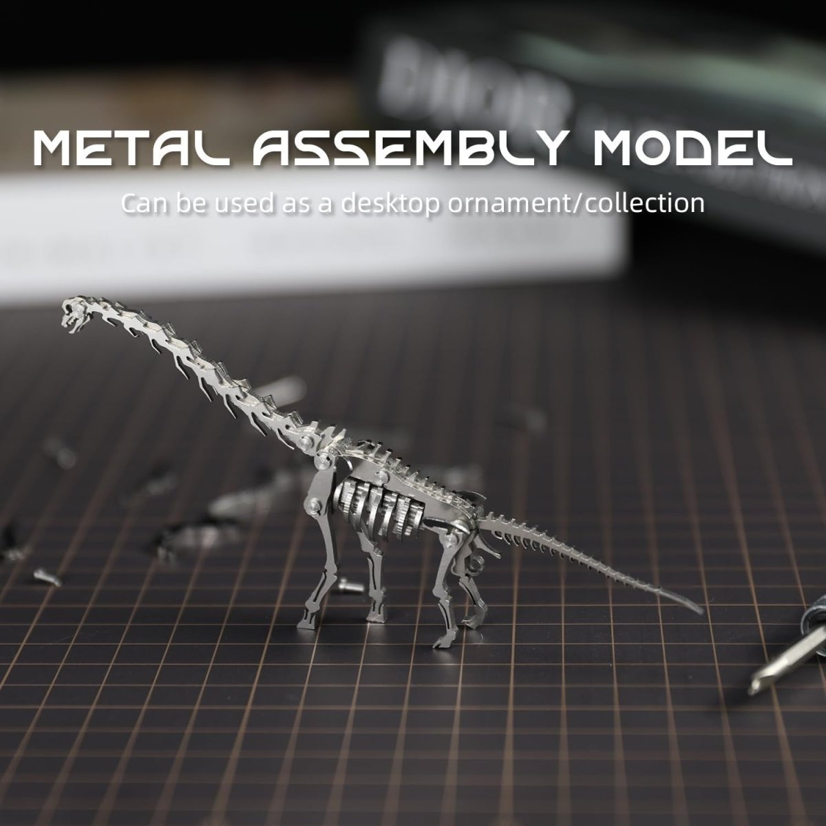 3D Metal Diplodocus Skeleton Puzzle DIY Dinosaur Model Kit Gift - Kwikley