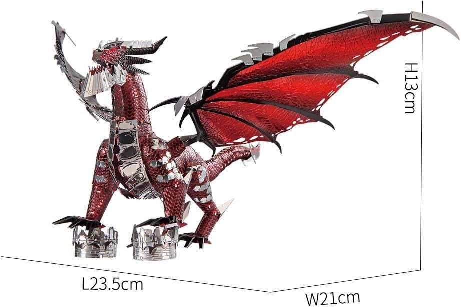 3D Metal Dragon Puzzle DIY Stainless Steel Fantasy Model Kit 107PCS - Kwikley