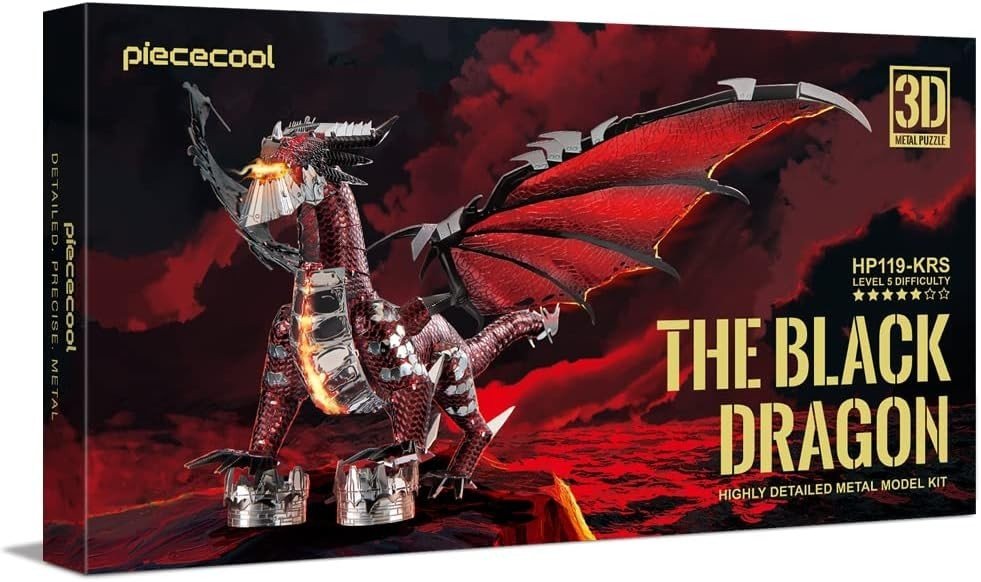 3D Metal Dragon Puzzle DIY Stainless Steel Fantasy Model Kit 107PCS - Kwikley