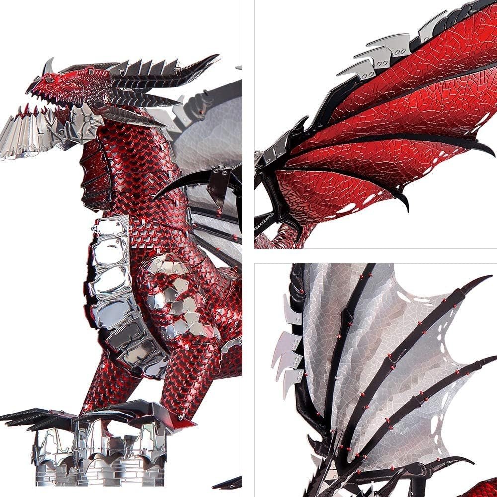 3D Metal Dragon Puzzle DIY Stainless Steel Fantasy Model Kit 107PCS - Kwikley