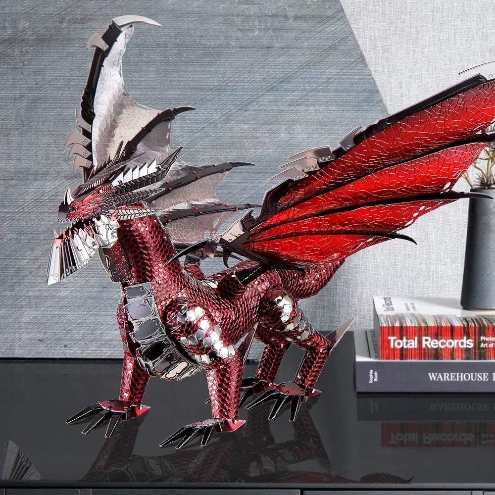 3D Metal Dragon Puzzle DIY Stainless Steel Fantasy Model Kit 107PCS - Kwikley