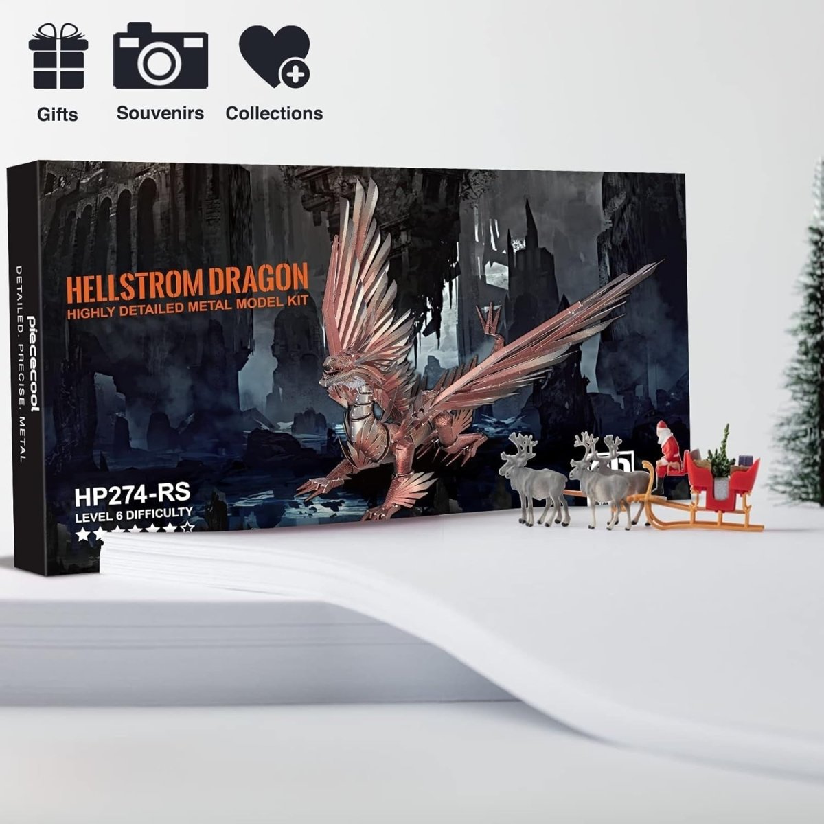 3D Metal Dragon Puzzle DIY Stainless Steel Model Kit 203PCS Display - Kwikley