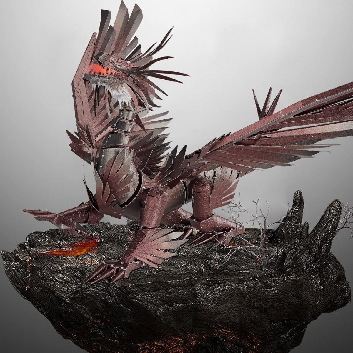 3D Metal Dragon Puzzle DIY Stainless Steel Model Kit 203PCS Display - Kwikley
