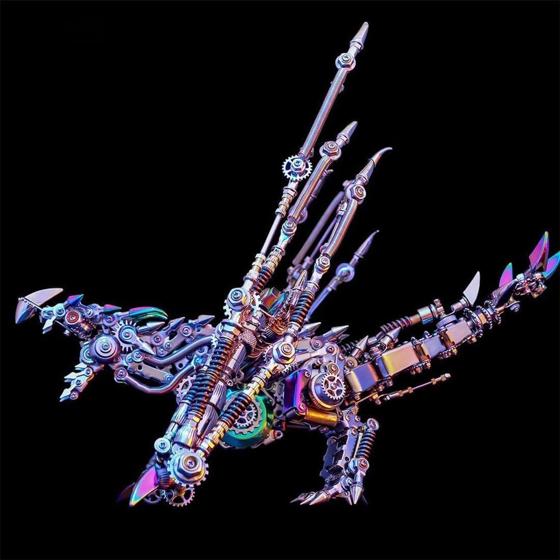 3D Metal Dragon Puzzle Kit 1390PCS Steampunk DIY Model Decor Gift - Kwikley