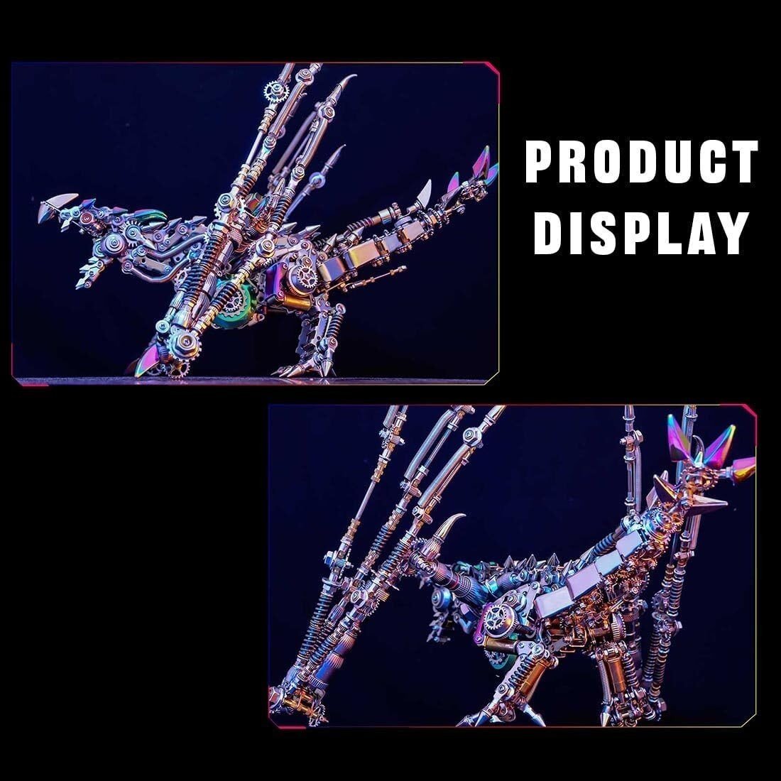 3D Metal Dragon Puzzle Kit 1390PCS Steampunk DIY Model Decor Gift - Kwikley