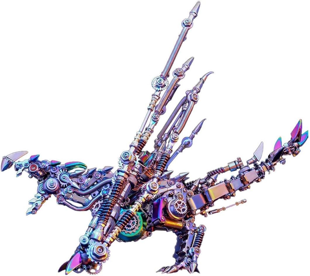 3D Metal Dragon Puzzle Kit 1390PCS Steampunk DIY Model Decor Gift - Kwikley