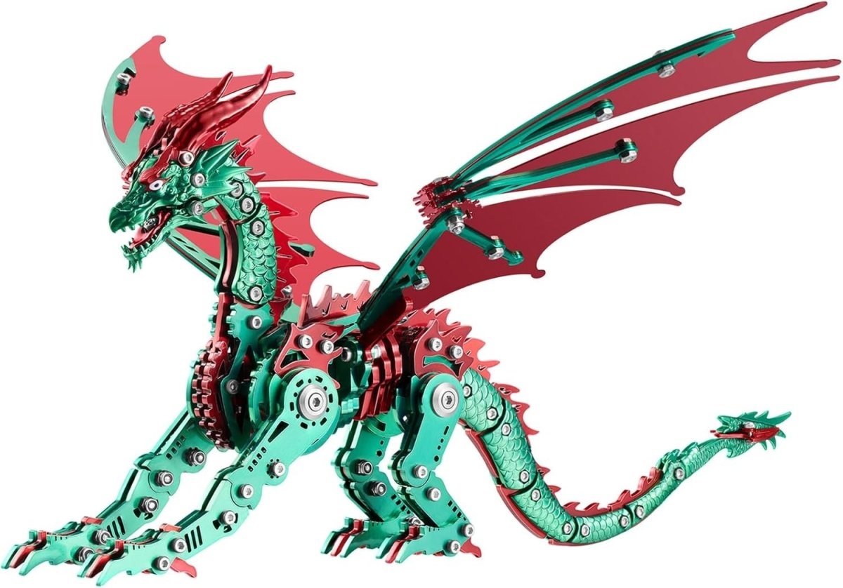 3D Metal Dragon Puzzle Kit 313PCS Steampunk DIY Model Desk Decor - Kwikley