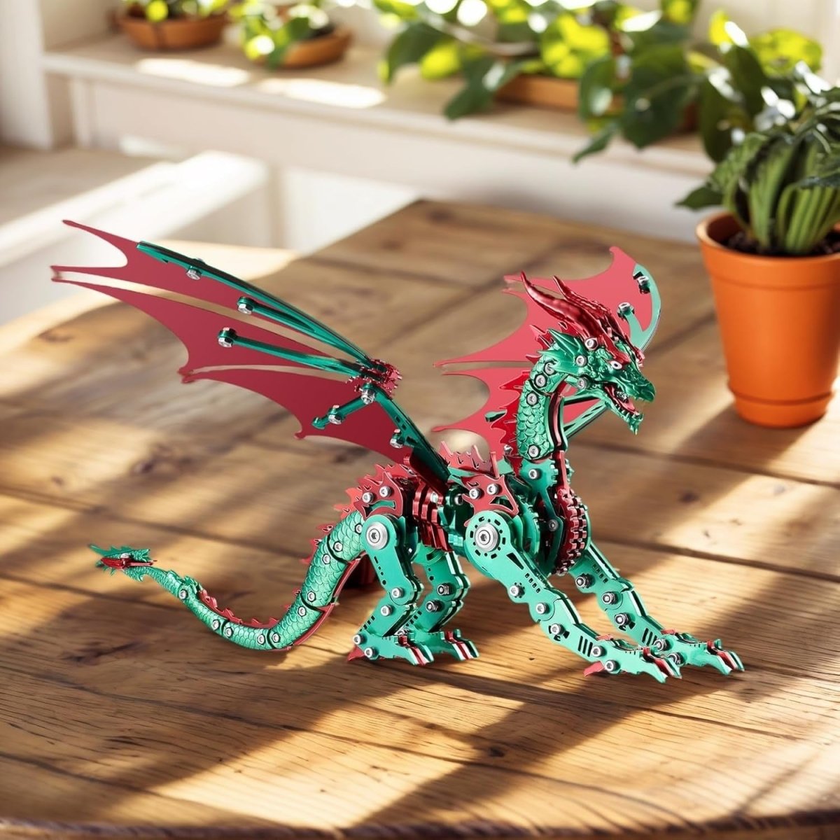 3D Metal Dragon Puzzle Kit 313PCS Steampunk DIY Model Desk Decor - Kwikley