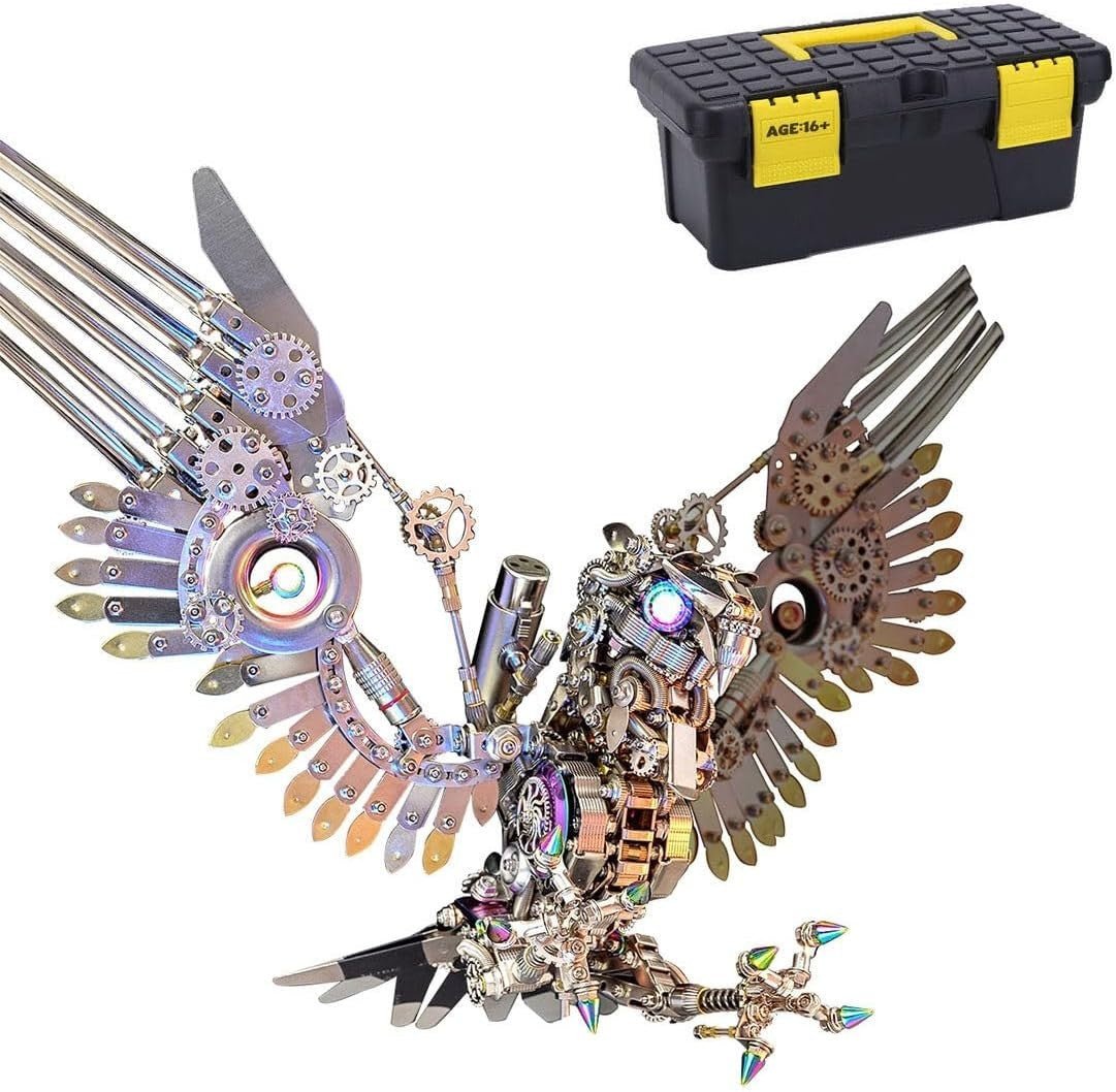 3D Metal Eagle Puzzle Kit 1800PCS Steampunk DIY Model Decor Gift - Kwikley