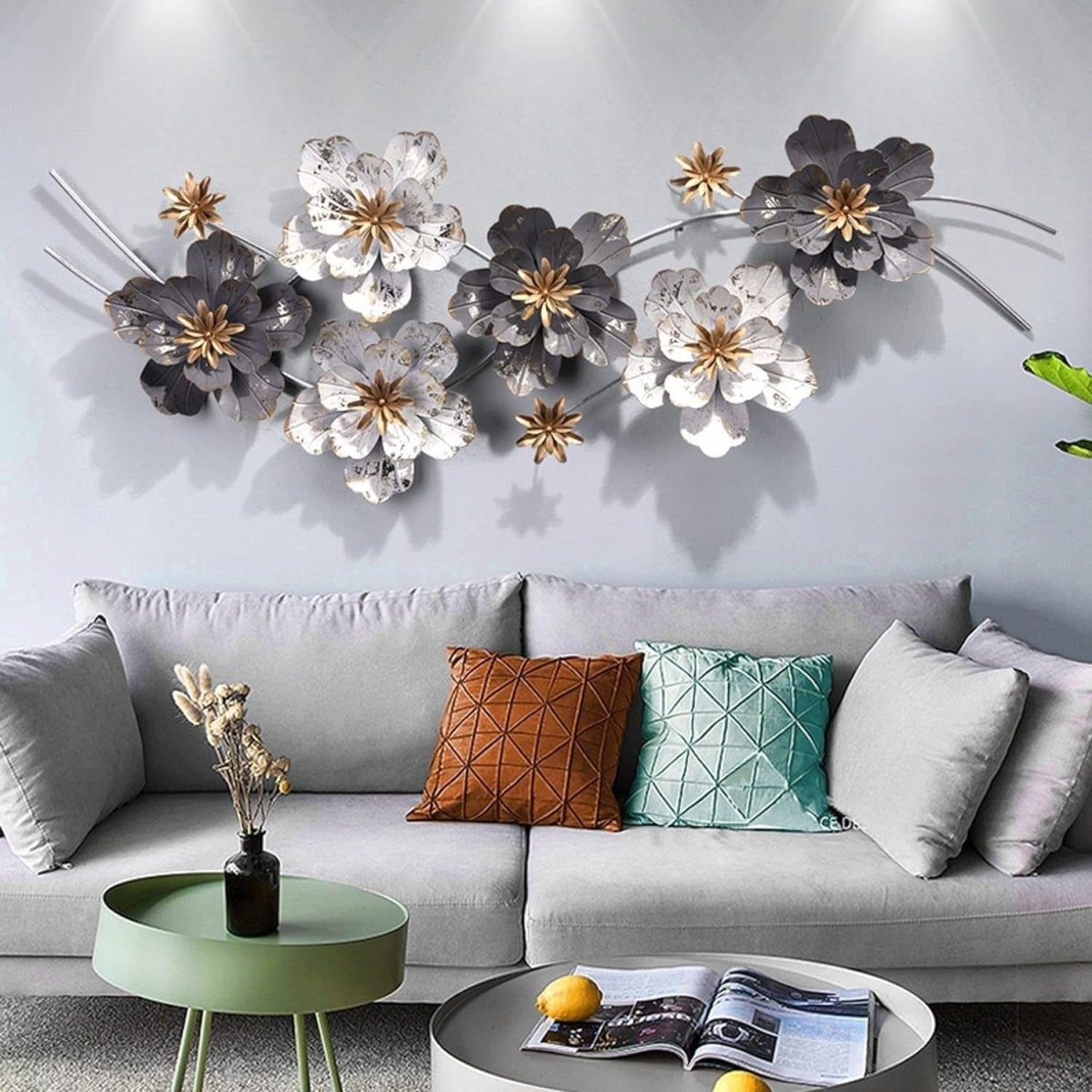 3D Metal Flower Wall Art Iron Sculpture Decor - Kwikley