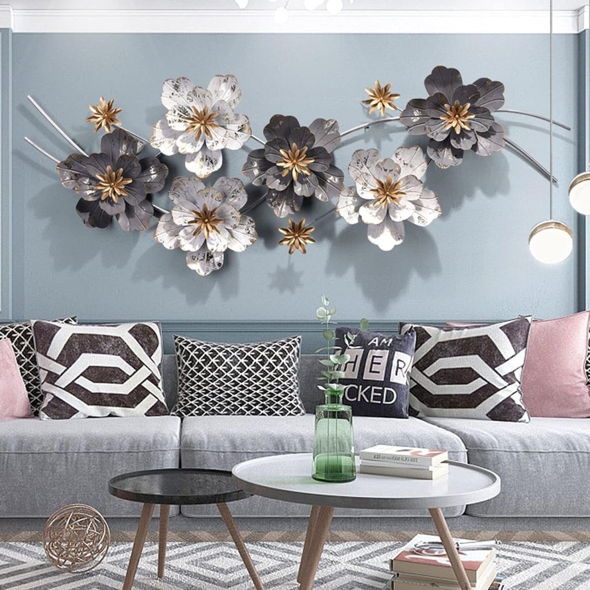 3D Metal Flower Wall Art Iron Sculpture Decor - Kwikley
