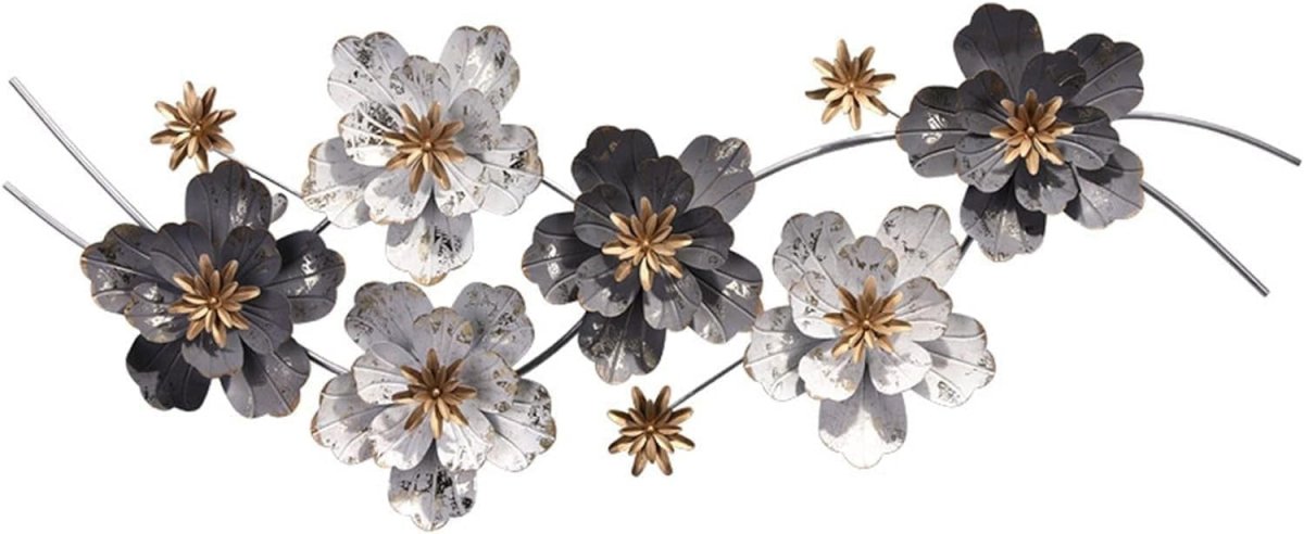 3D Metal Flower Wall Art Iron Sculpture Decor - Kwikley