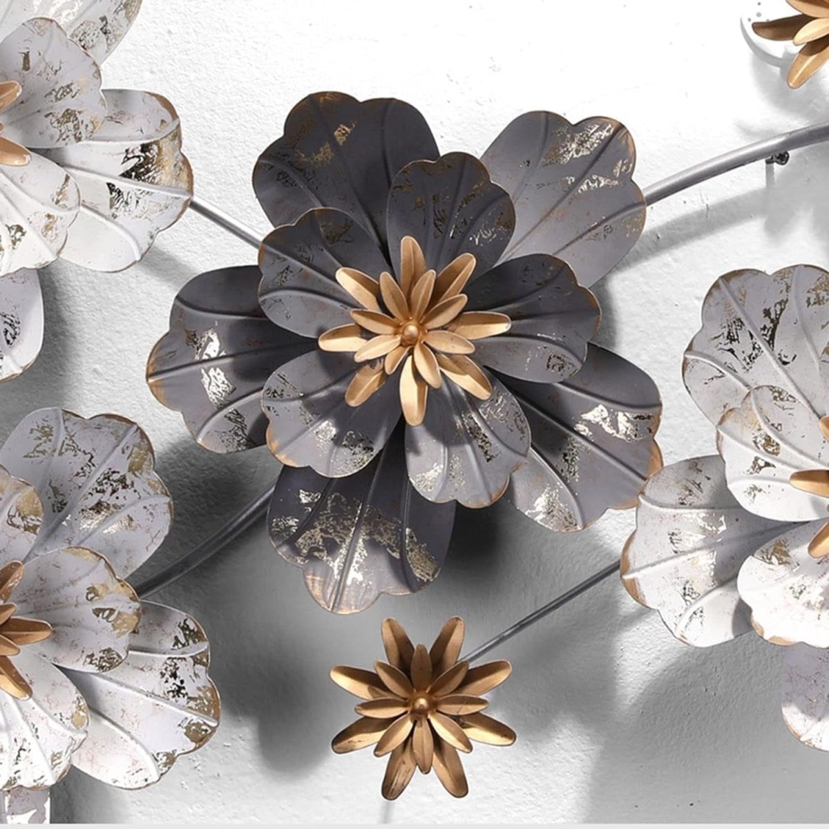 3D Metal Flower Wall Art Iron Sculpture Decor - Kwikley
