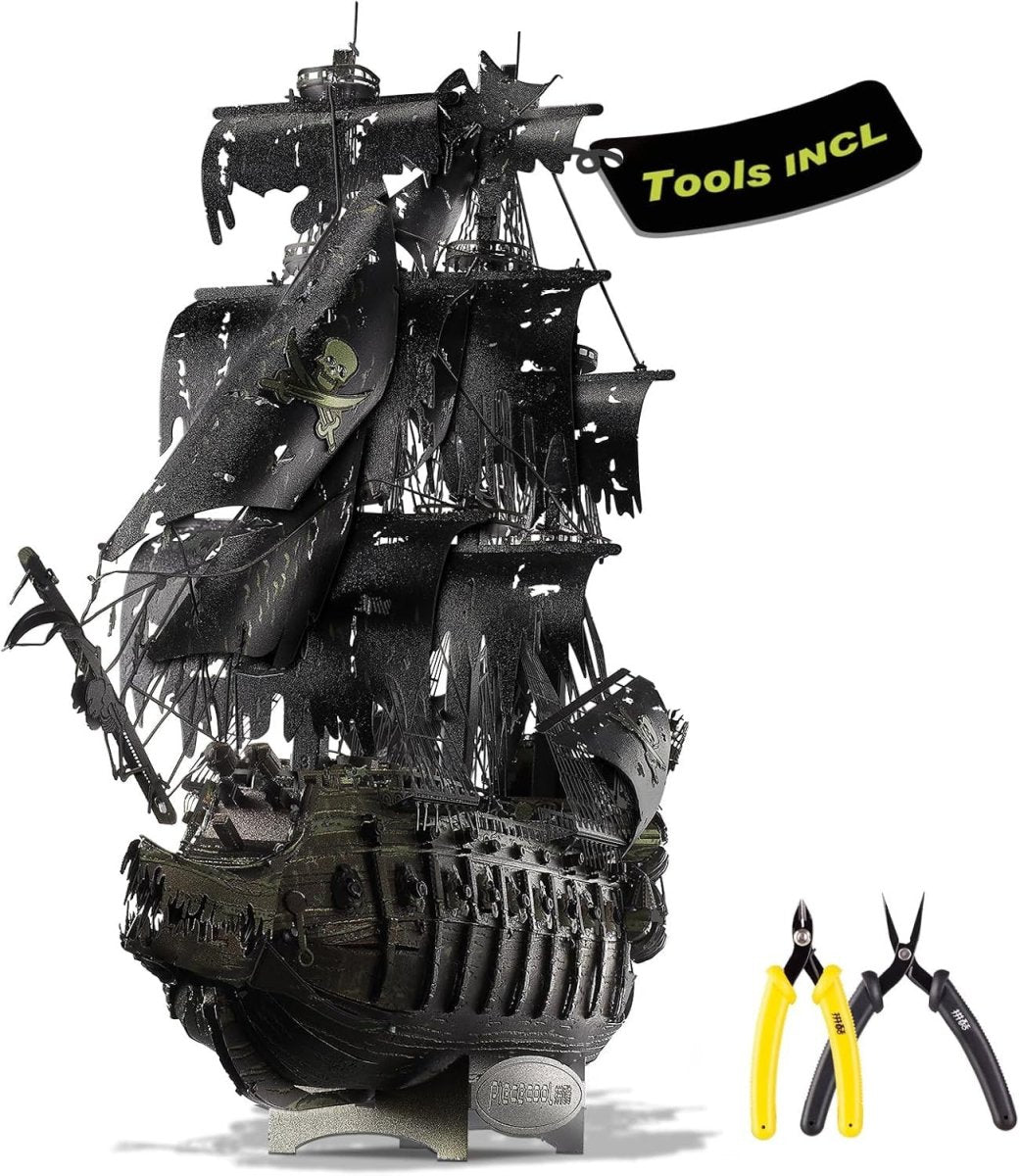 3D Metal Flying Dutchman Pirate Ship Puzzle Model Kit 369PCS Display - Kwikley