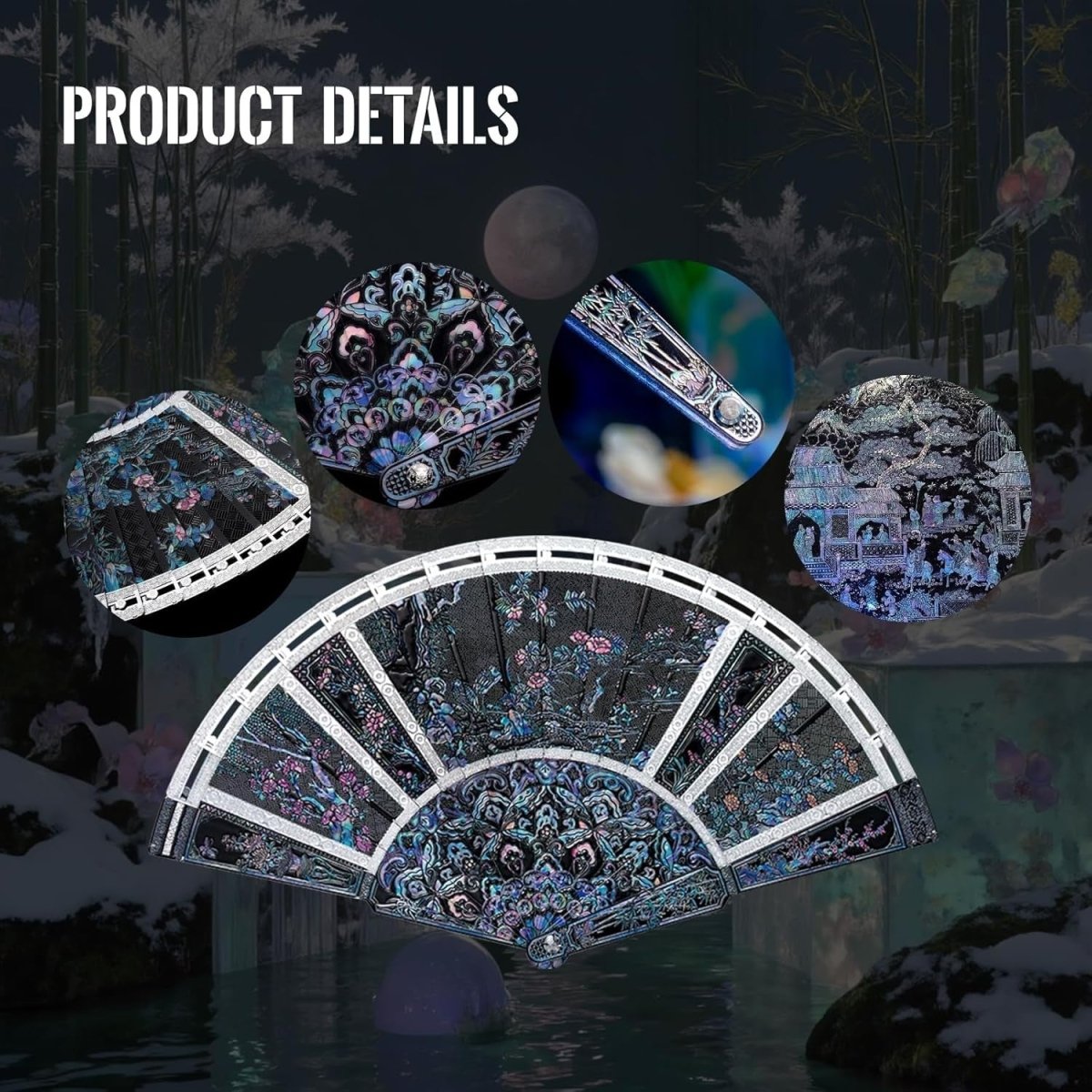3D Metal Folding Fan Puzzle Model Kit Decorative Collectible Gift - Kwikley