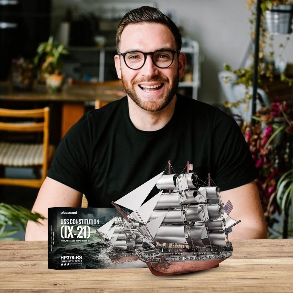 3D Metal Frigate Ship Model Kit Stainless Steel Sailboat Puzzle 349PCS - Kwikley