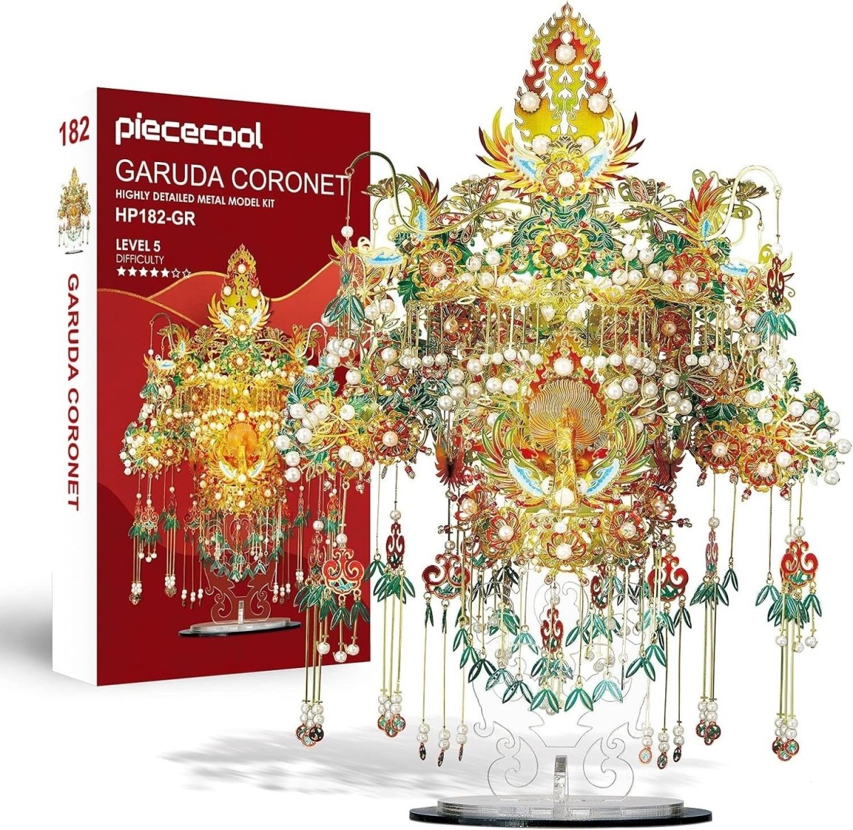 3D Metal Garuda Crown Puzzle Kit 522PCS DIY Stainless Steel Decor - Kwikley