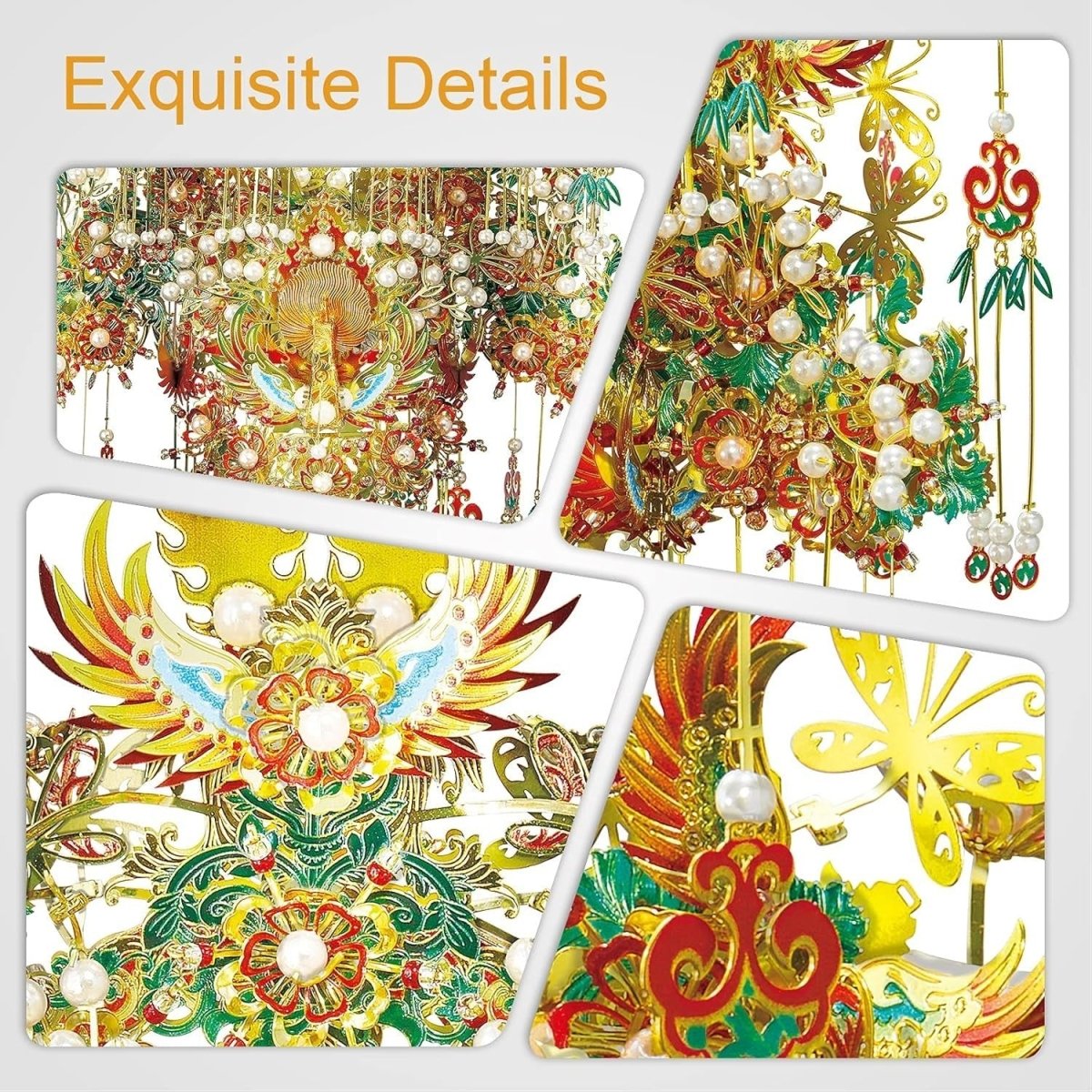 3D Metal Garuda Crown Puzzle Kit 522PCS DIY Stainless Steel Decor - Kwikley