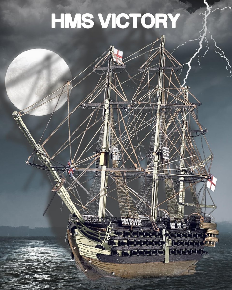 3D Metal HMS Victory Ship Model Kit Stainless Steel Puzzle 389PCS Gift - Kwikley