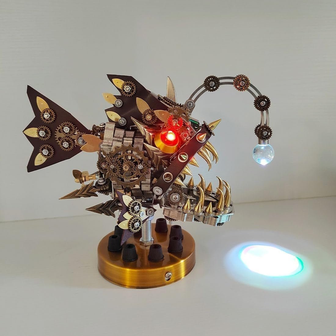 3D Metal Lantern Fish Puzzle Kit 700PCS Steampunk DIY Model Decor - Kwikley