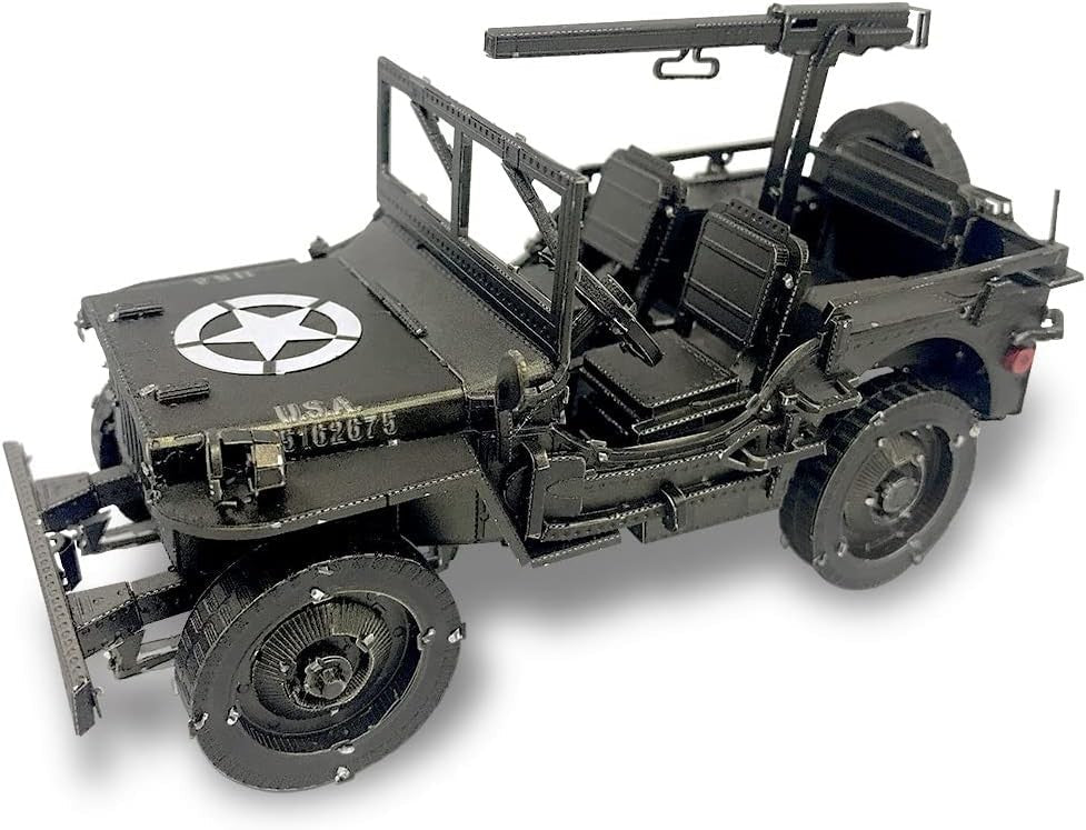 3D Metal Military Jeep Puzzle DIY Stainless Steel Model Kit 221 Pieces - Kwikley