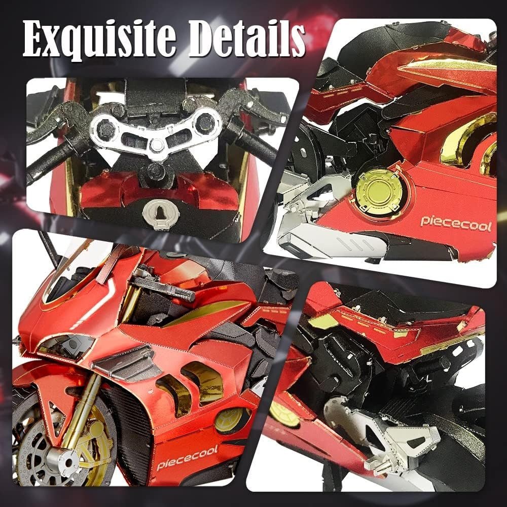 3D Metal Motorcycle Puzzle Stainless Steel Model Kit DIY Adult Gift 218Pc - Kwikley