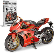 3D Metal Motorcycle Puzzle Stainless Steel Model Kit DIY Adult Gift 218Pc - Kwikley