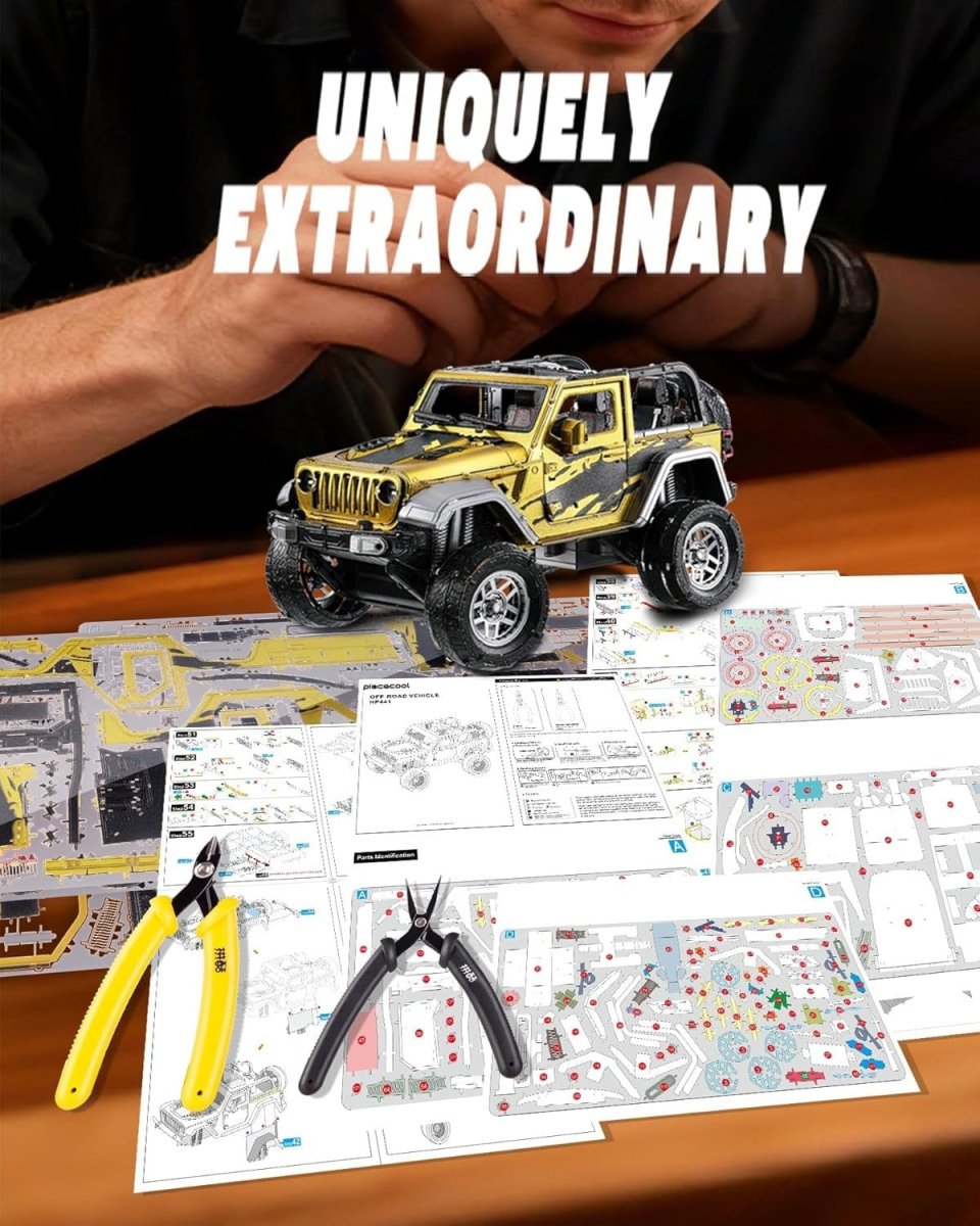 3D Metal Off Road Vehicle Puzzle DIY Model Kit Stainless Steel 225PCS - Kwikley