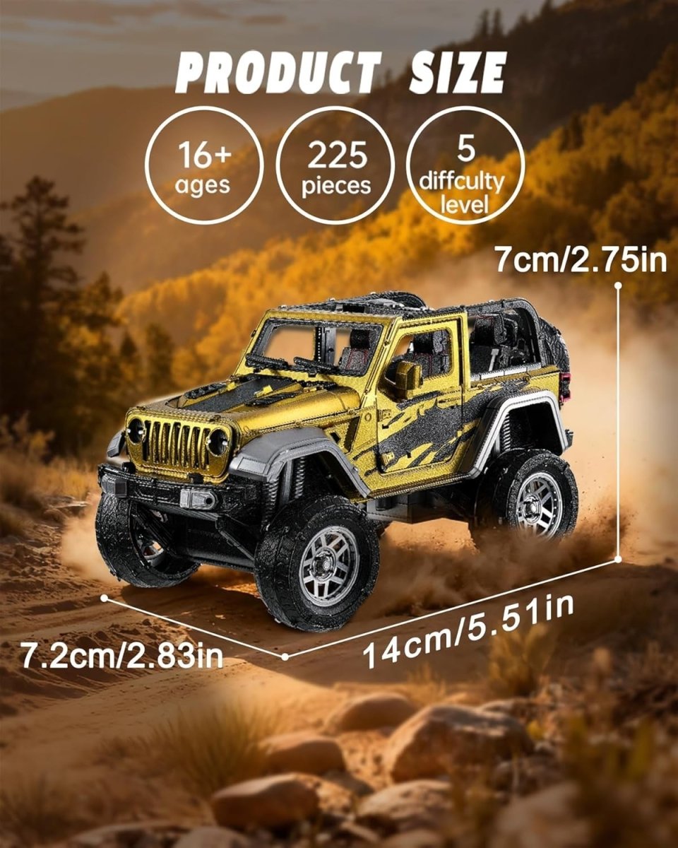 3D Metal Off Road Vehicle Puzzle DIY Model Kit Stainless Steel 225PCS - Kwikley