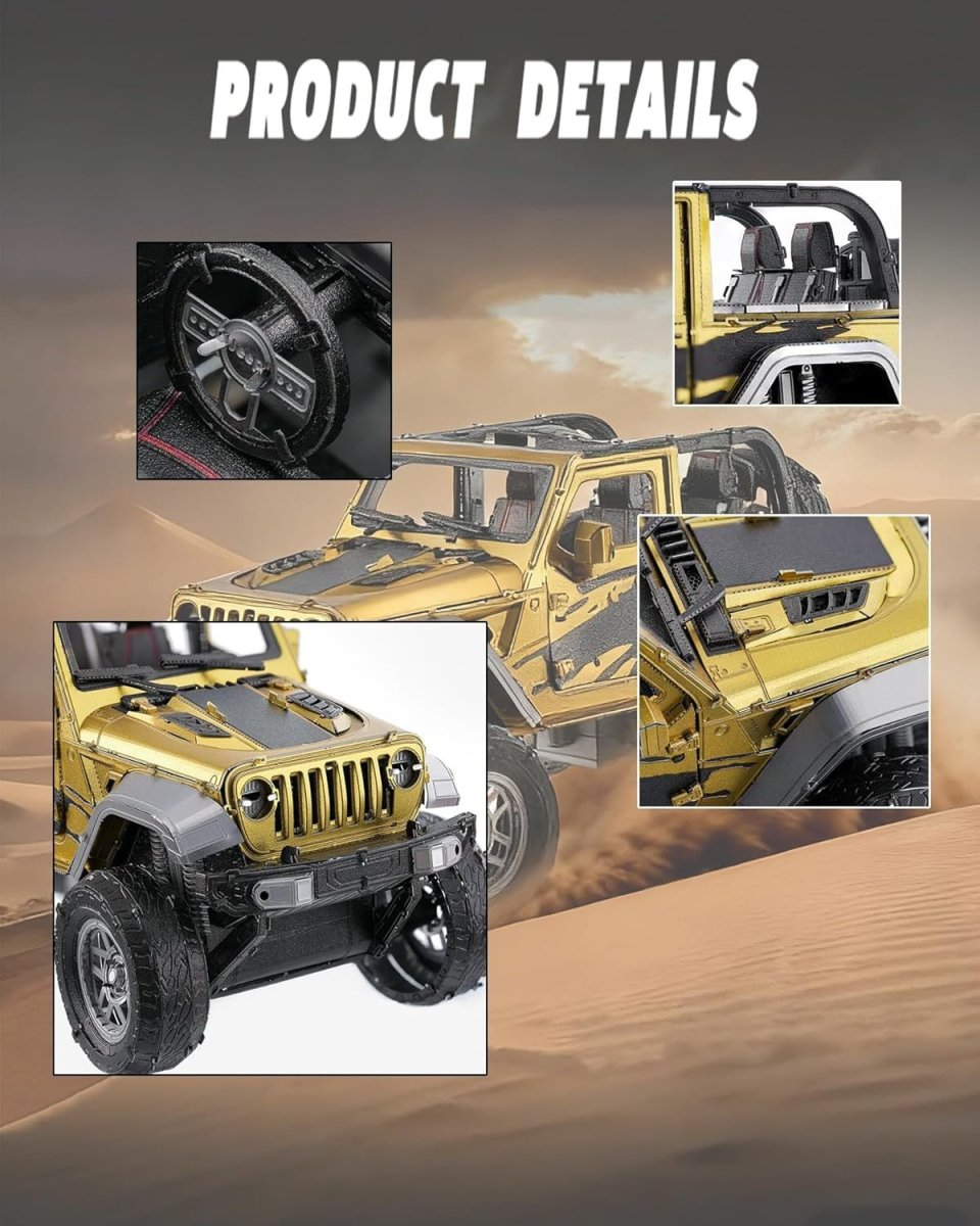 3D Metal Off Road Vehicle Puzzle DIY Model Kit Stainless Steel 225PCS - Kwikley