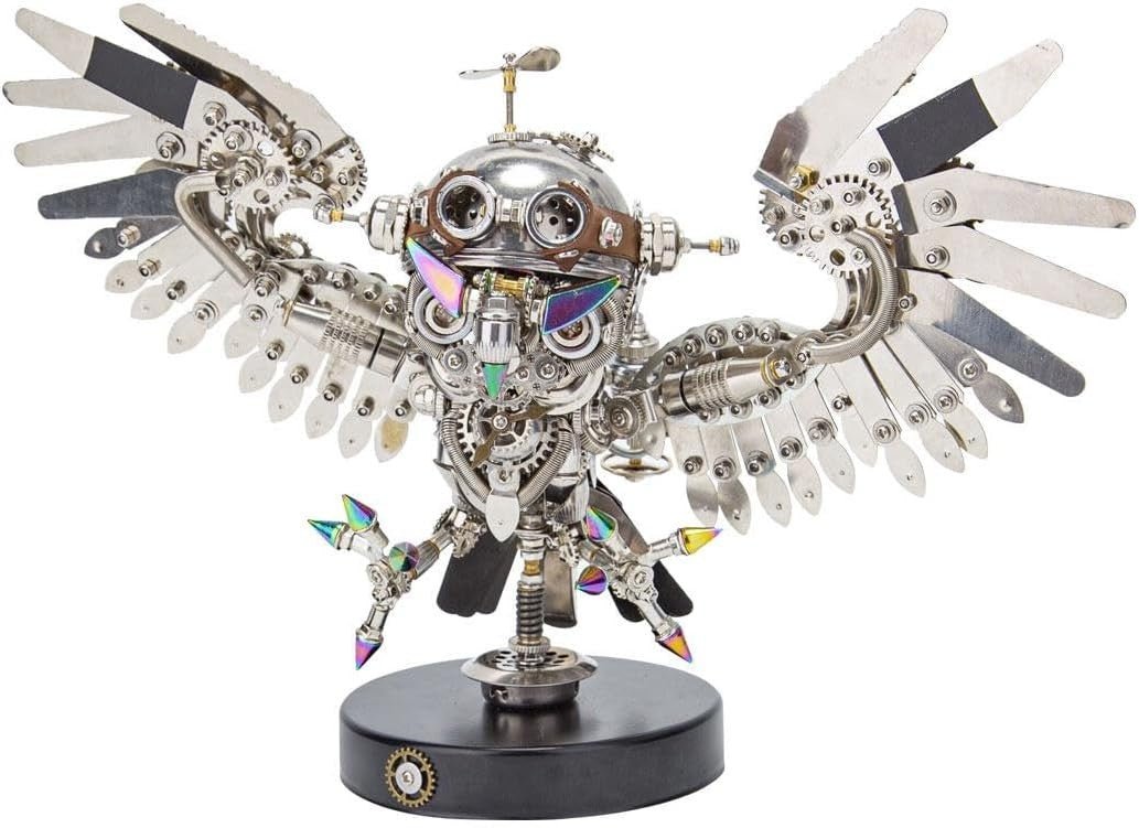 3D Metal Owl Puzzle Kit 700PCS Steampunk DIY Mechanical Model Decor - Kwikley