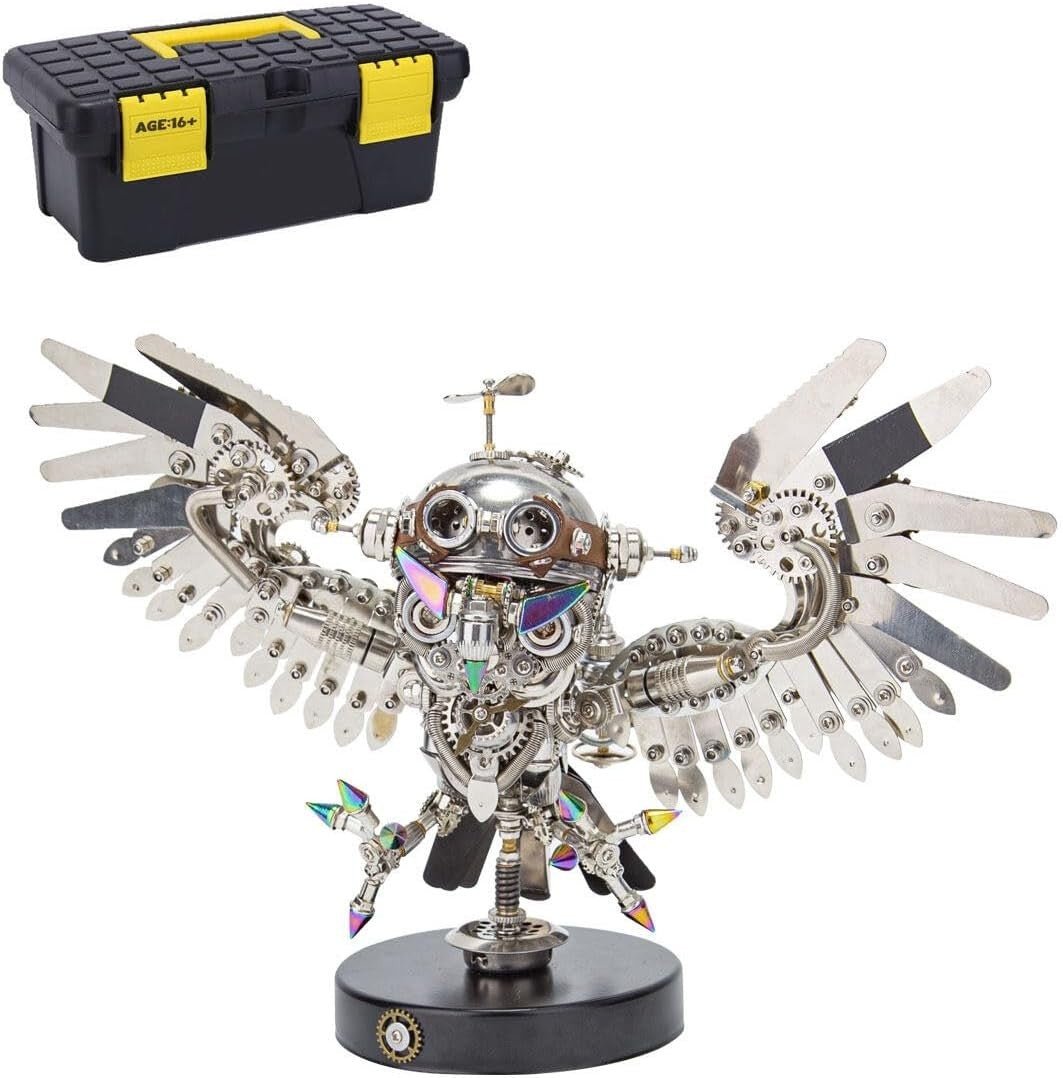 3D Metal Owl Puzzle Kit 700PCS Steampunk DIY Mechanical Model Decor - Kwikley