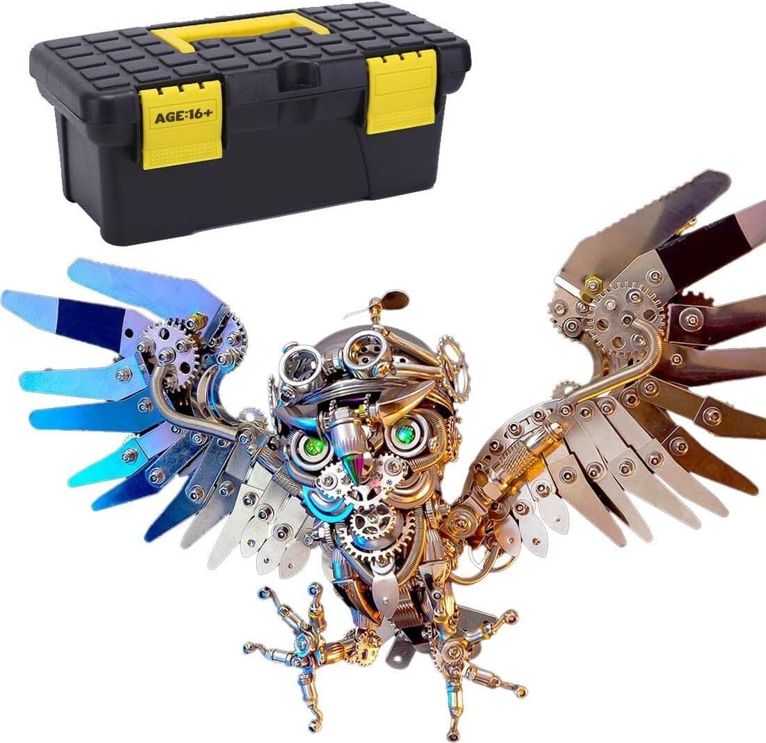 3D Metal Owl Puzzle Kit 700PCS Steampunk DIY Mechanical Model Decor - Kwikley