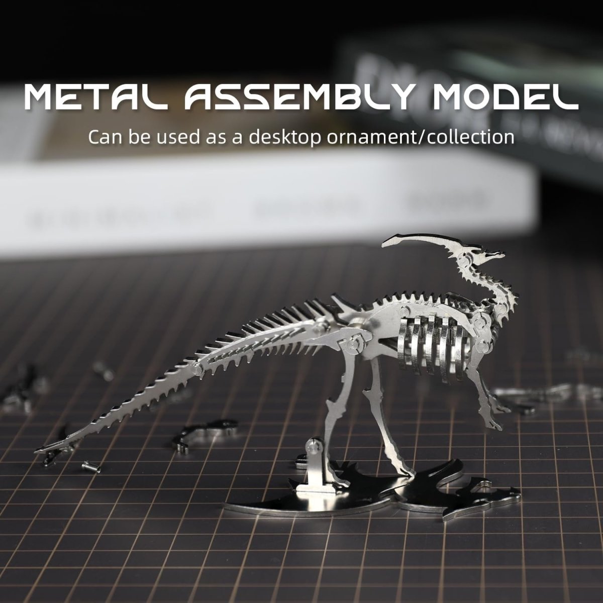 3D Metal Parasaurus Skeleton Puzzle DIY Dinosaur Model Kit Gift - Kwikley