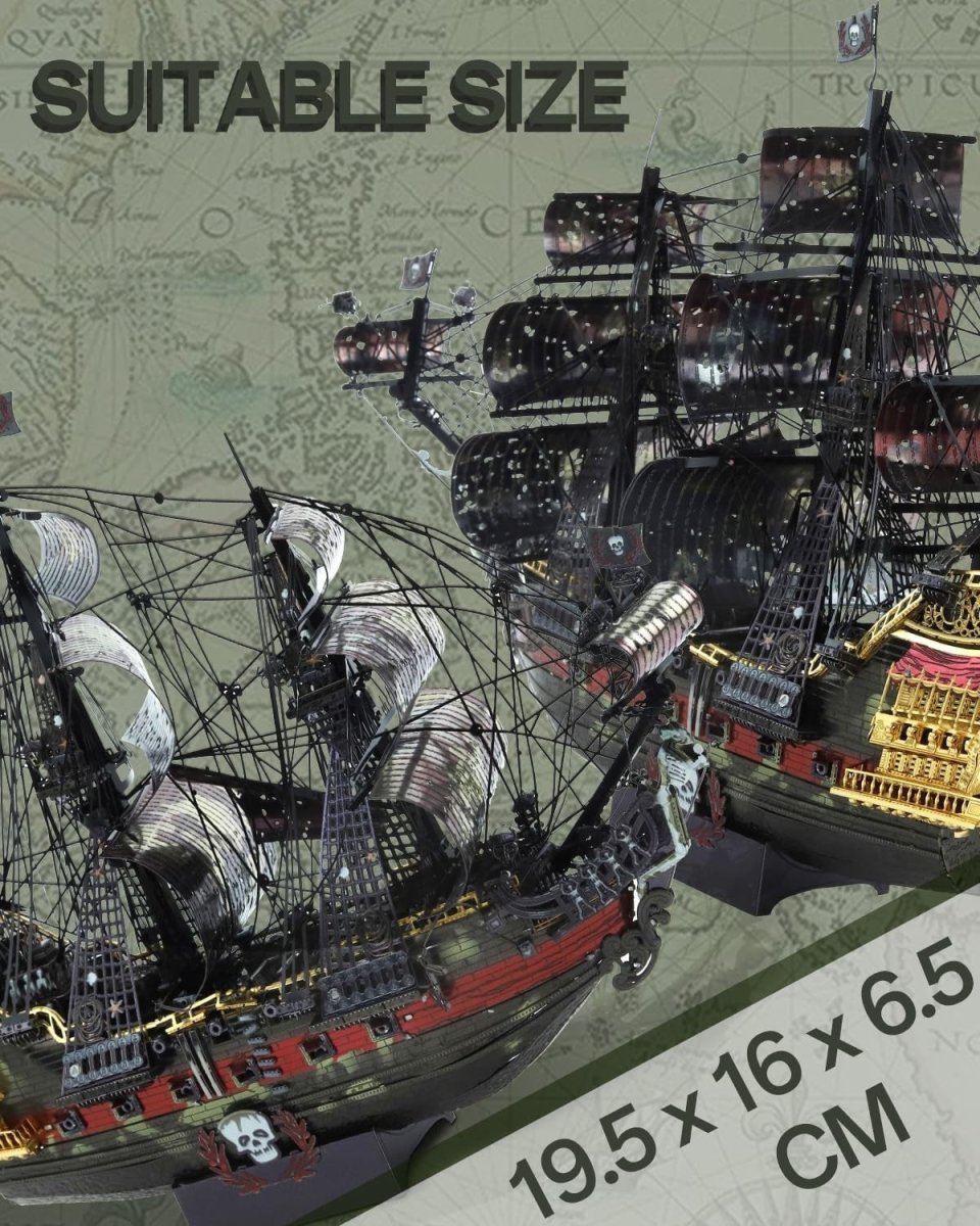 3D Metal Pirate Ship Puzzle Model Kit Stainless Steel Boat 439PCS Gift - Kwikley