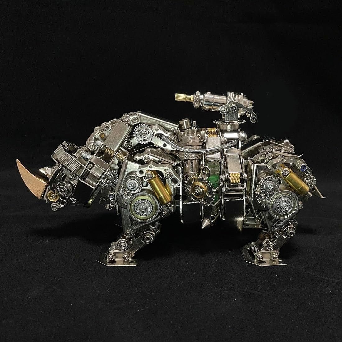 3D Metal Rhino Puzzle Kit 700PCS Steampunk DIY Model Decor Gift - Kwikley