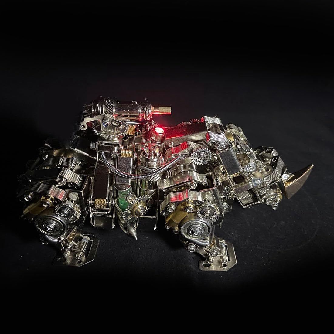 3D Metal Rhino Puzzle Kit 700PCS Steampunk DIY Model Decor Gift - Kwikley