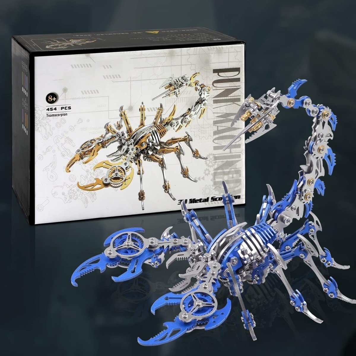 3D Metal Scorpion Puzzle Kit 454PCS Blue DIY Mechanical Model Gift - Kwikley